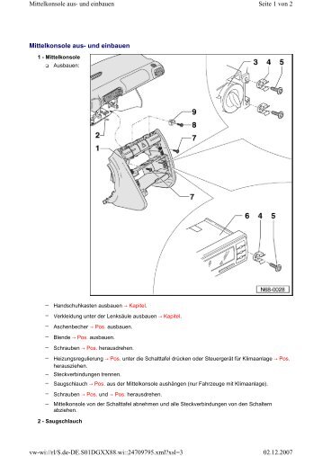 Mittelkonsole aus- und einbauen - Seat Forum