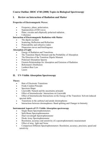 BIOC 6740 - Biochemistry and Molecular Biology