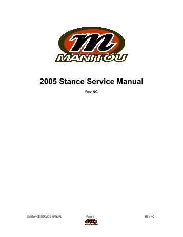 2005 Stance Service Manual - Manitou