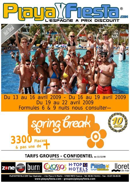 BROCHURE SPRINGBREAK 2009 GRP BIS - Playa Y Fiesta