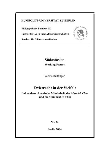 Zwietracht in der Vielfalt: Indonesiens chinesische Minderheit, das