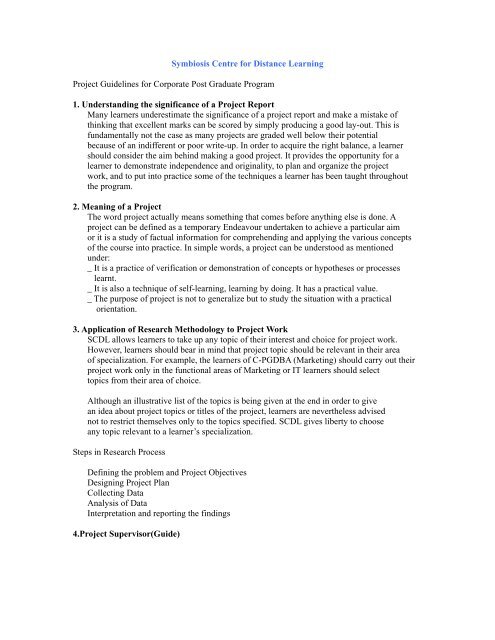Project report guidelines for c pgdba 2008 pdf scdl