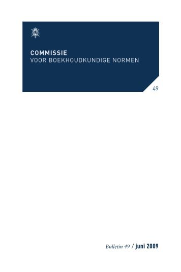 CBN Bulletin nr. 49 - Commissie voor Boekhoudkundige Normen