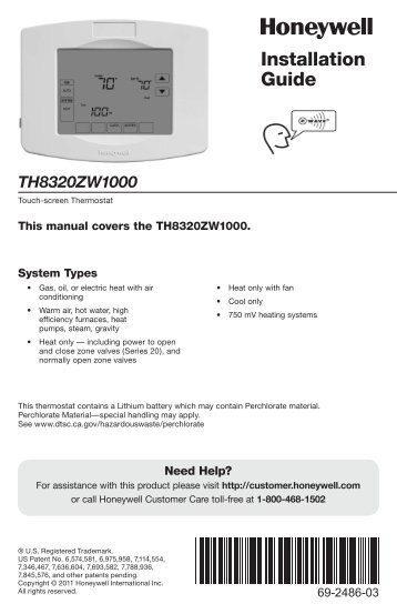 69-2486-03 - TH8320ZW1000 Z-Wave Thermostat