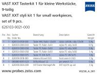 www.probes.zeiss.com VAST XXT Tasterkit 1 fÃ¼r kleine WerkstÃ¼cke ...