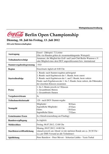 Berlin Open Championship - Der Golf- und Land-Club Berlin ...