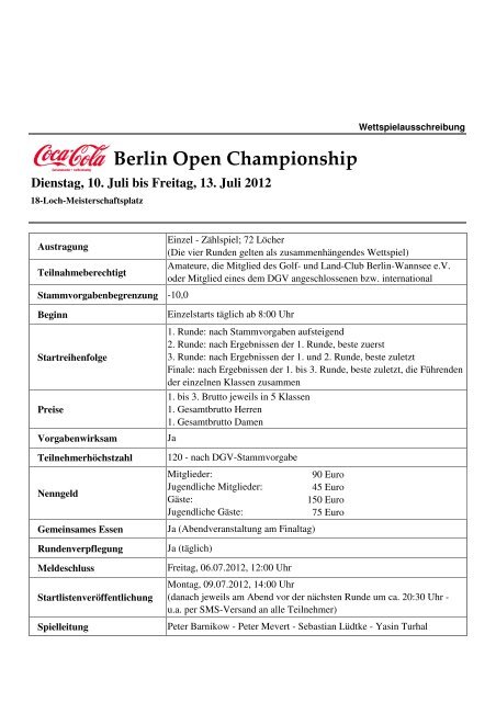 Berlin Open Championship - Der Golf- und Land-Club Berlin ...