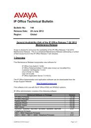 Global IP Office Technical Bulletin 144 - IP Office Info