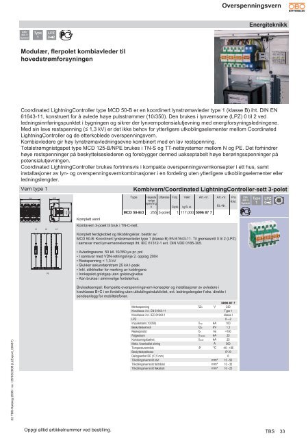 og overspenningsvernsystemer - OBO Bettermann