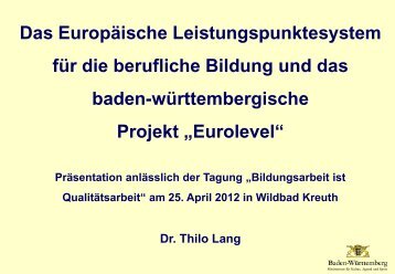 Dr. Thilo Lang - QmbS