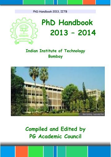 PhD Handbook - Gymkhana - Indian Institute of Technology, Bombay