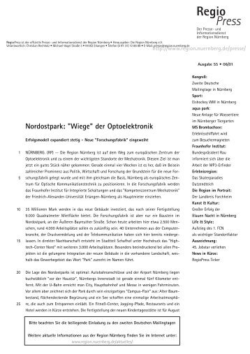 Nordostpark: "Wiege" der Optoelektronik