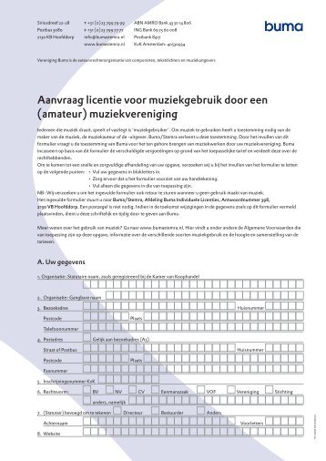 1_8_Aanvraag licentie voor muziekgebruik voor ... - Buma/Stemra