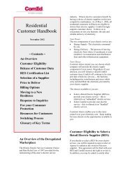 Residential Customer Handbook - ComEd