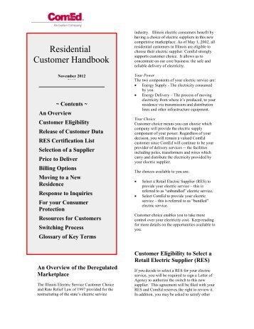 Residential Customer Handbook - ComEd