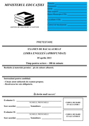 examen de bacalaureat ministerul educaÅ£iei - AEE