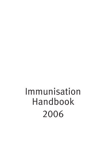 Immunisation Handbook 2006 - Ministry of Health