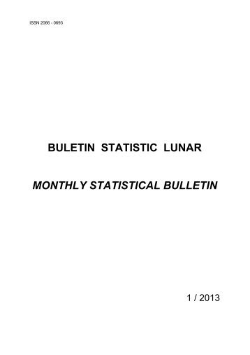 BULETIN STATISTIC LUNAR MONTHLY STATISTICAL BULLETIN