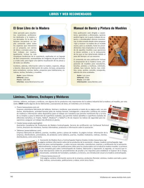 Libros Libros Y Web Recomendados - Revista El Mueble y La Madera