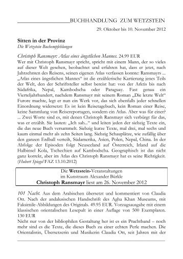 Freundeskreis Wolfgang Klaiber - Buchhandlung zum Wetzstein