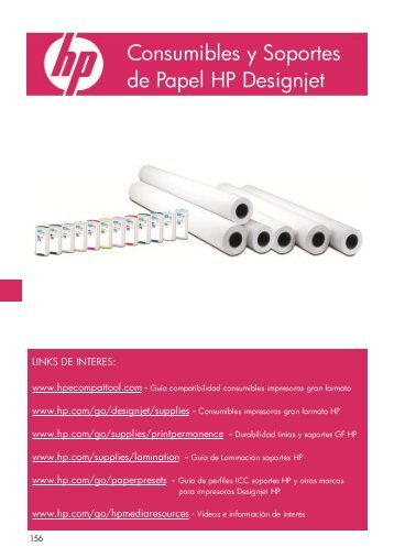 Consumibles y Soportes de Papel HP Designjet - Consumibles.com