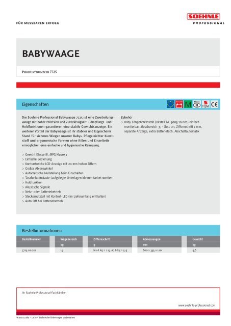 BABYWAAGE - Soehnle Professional