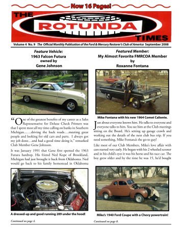 Now 16 Pages! - Ford & Mercury Restorers Club of America