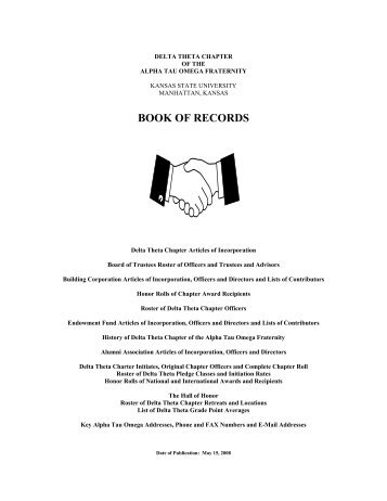 book of records - Kansas State University