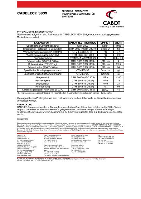 CABELEC® 3839 - Cabot Corporation