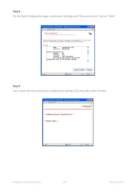 Broadband Setup & Troubleshooting Guide - XLN Telecom