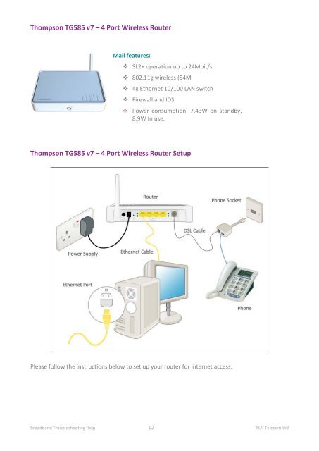 Broadband Setup & Troubleshooting Guide - XLN Telecom