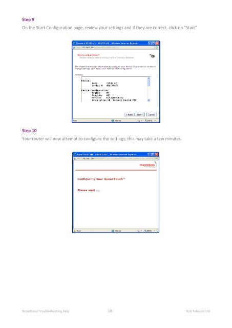 Broadband Setup & Troubleshooting Guide - XLN Telecom