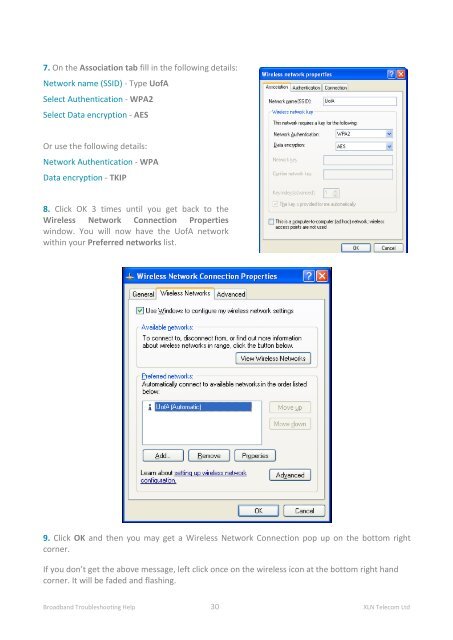 Broadband Setup & Troubleshooting Guide - XLN Telecom