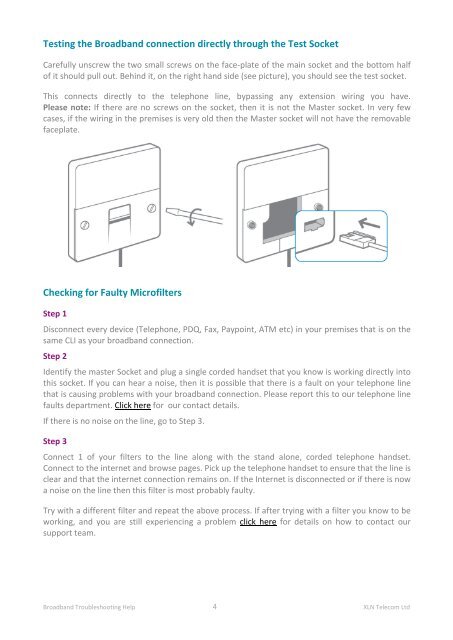 Broadband Setup & Troubleshooting Guide - XLN Telecom