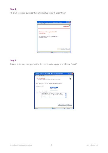 Broadband Setup & Troubleshooting Guide - XLN Telecom