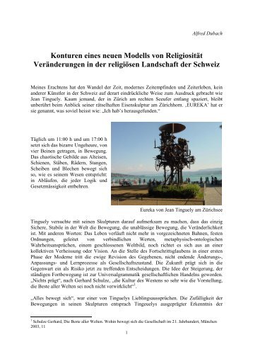 Konturen eines neuen Modells von ReligiositÃ¤t. VerÃ¤nderungen in ...