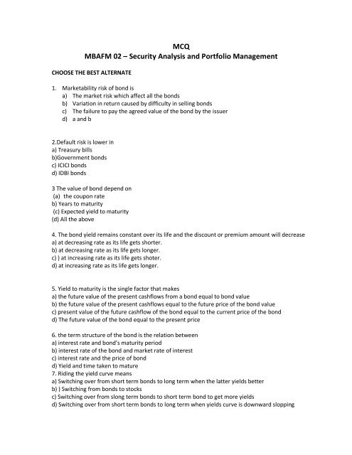 Security Analysis And Portfolio Management Abesit in