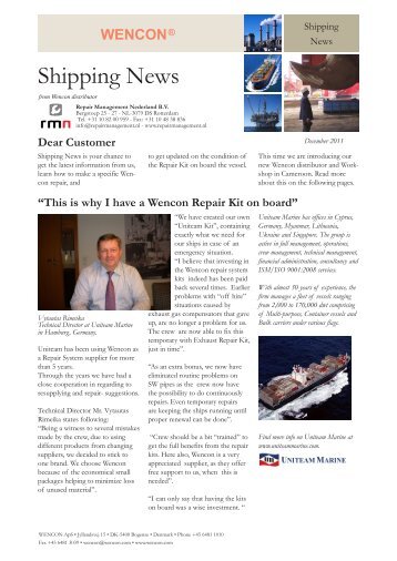 Wencon Shipping News December 2011 - Repair Management ...