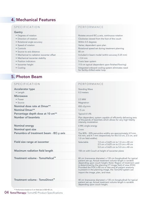 TomoHD - Product Specifications - Accuray