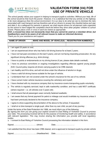 (a) validation form (v4) for use of private vehicle - eRiding