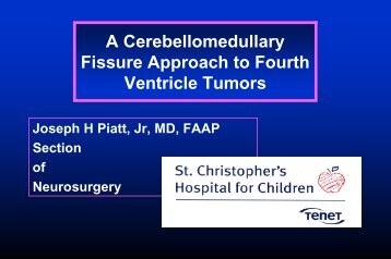 A Cerebellomedullary Fissure Approach to Fourth Ventricle Tumors