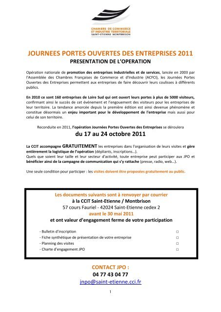 jnpo - (CCI) de Saint-Etienne et Montbrison