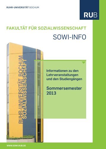 Sommersemester 2013 - FakultÃ¤t fÃ¼r Sozialwissenschaft der Ruhr ...