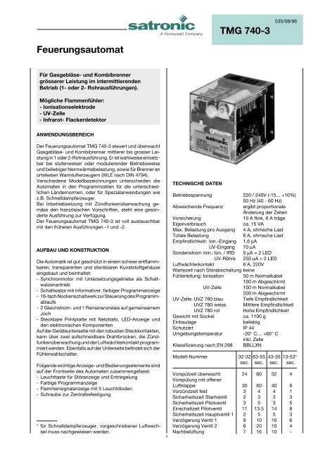 Feuerungsautomat TMG 740-3 - World of Heating