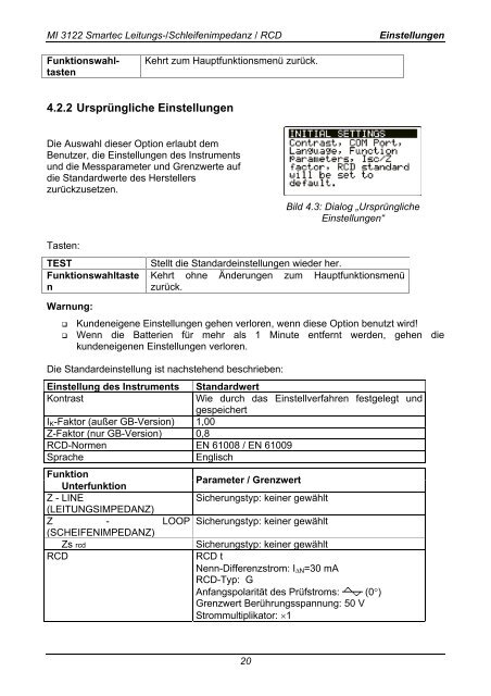 Leitungs-/ Schleifenimpedanz / RCD MI 3122 ... - Metrel