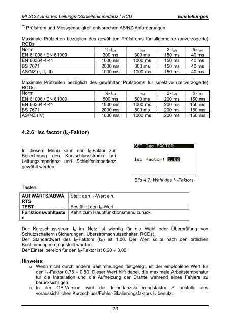 Leitungs-/ Schleifenimpedanz / RCD MI 3122 ... - Metrel