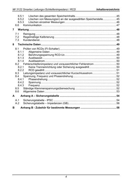 Leitungs-/ Schleifenimpedanz / RCD MI 3122 ... - Metrel