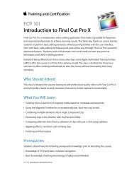 FCP 101: Introduction to Final Cut Pro X (PDF) - Training - Apple