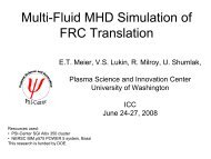 Multi-Fluid MHD Simulation of FRC Translation - The Plasma ...