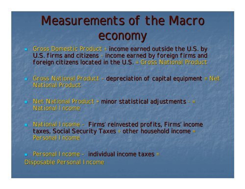 Gross Domestic Product and Economic Growth Power Point Notes